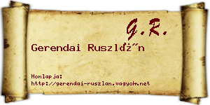 Gerendai Ruszlán névjegykártya